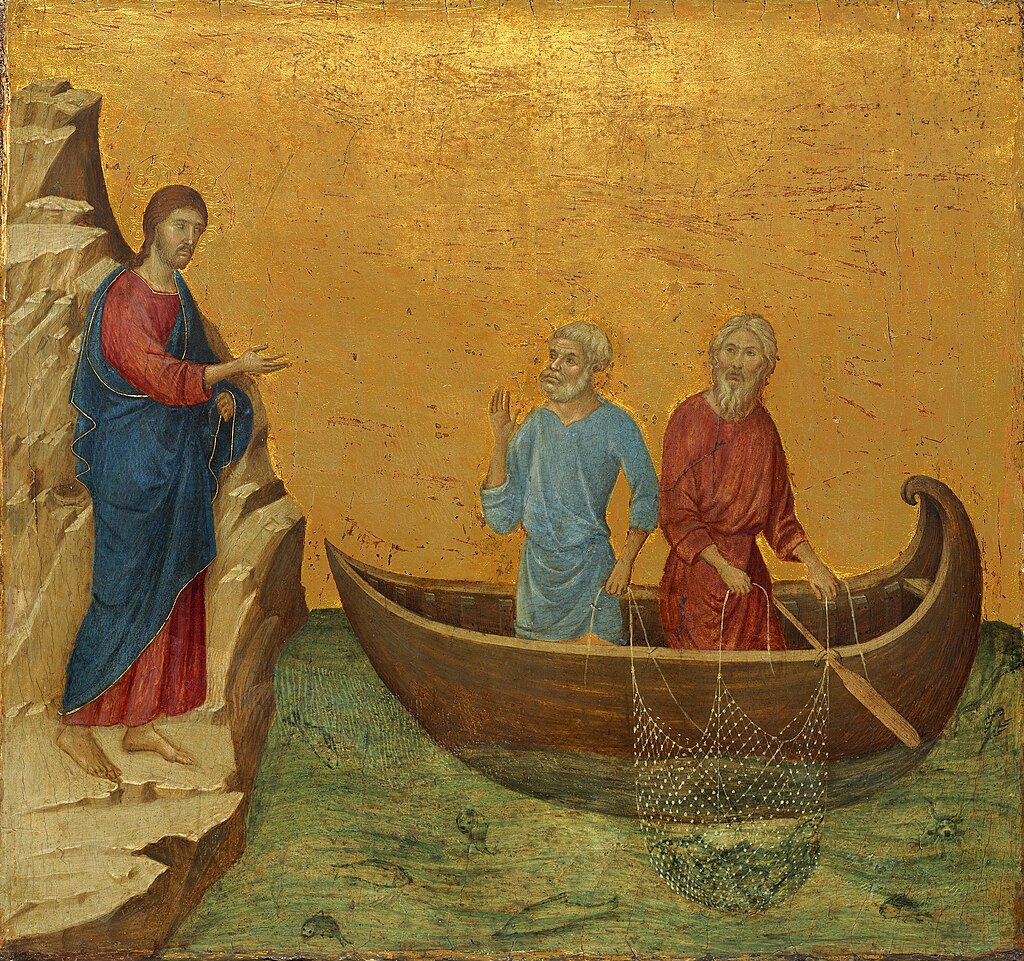 Duccio di Buoninsegna, Vocazione di Pietro e Andrea (tempera e oro su tavola),1308 - 1311, National Gallery of Art di Washington